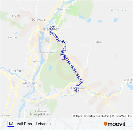 BLUE ROUTE Bus Line Map