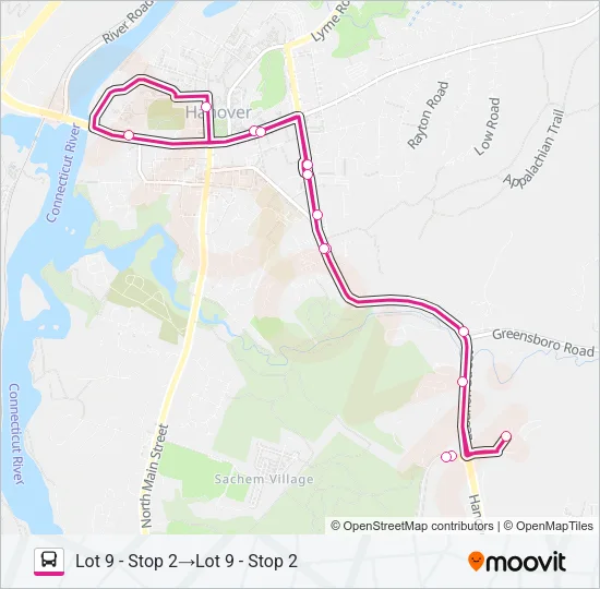 PINK ROUTE Bus Line Map