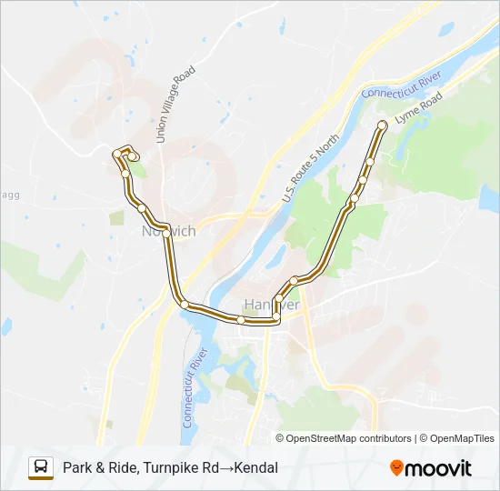 BROWN ROUTE Bus Line Map