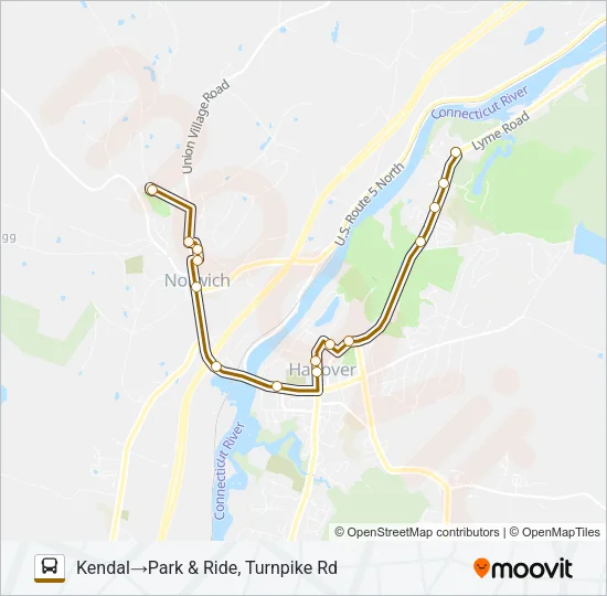 BROWN ROUTE Bus Line Map