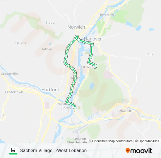 GREEN ROUTE Bus Line Map