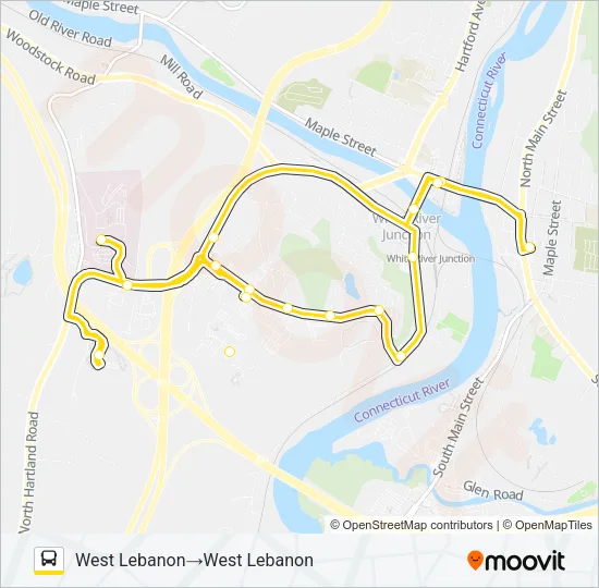 YELLOW ROUTE Bus Line Map