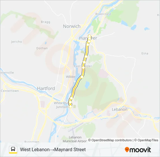 YELLOW ROUTE Bus Line Map
