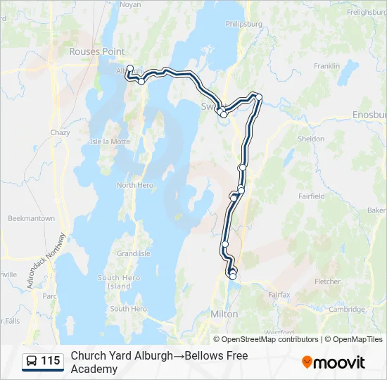 115 Route: Schedules, Stops & Maps - Church Yard Alburgh‎→Bellows Free ...