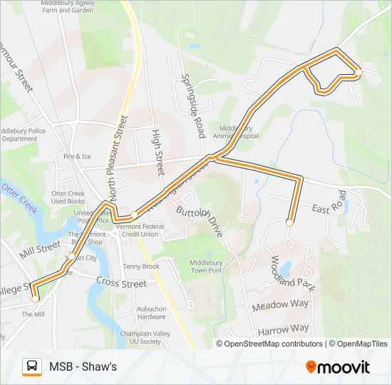 MSB - SHAW'S Bus Line Map