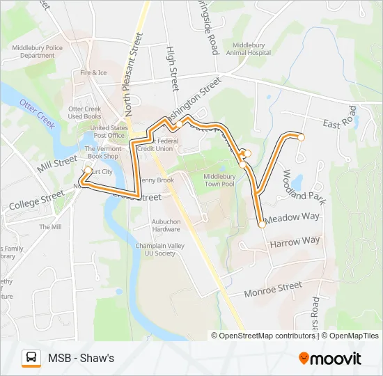 MSB - SHAW'S Bus Line Map