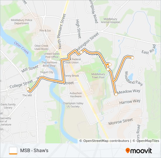 MSB - SHAW'S bus Line Map