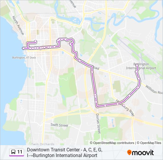 11 bus Line Map