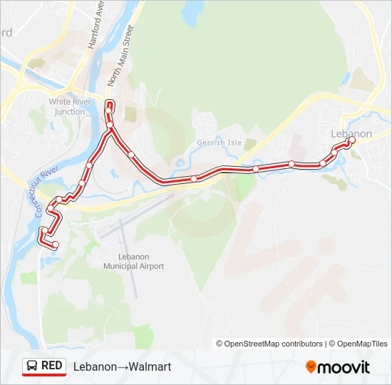 RED Bus Line Map