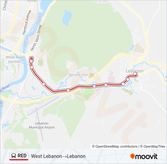 RED bus Line Map