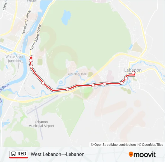 RED Bus Line Map