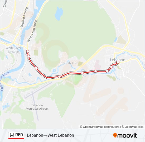 RED Bus Line Map