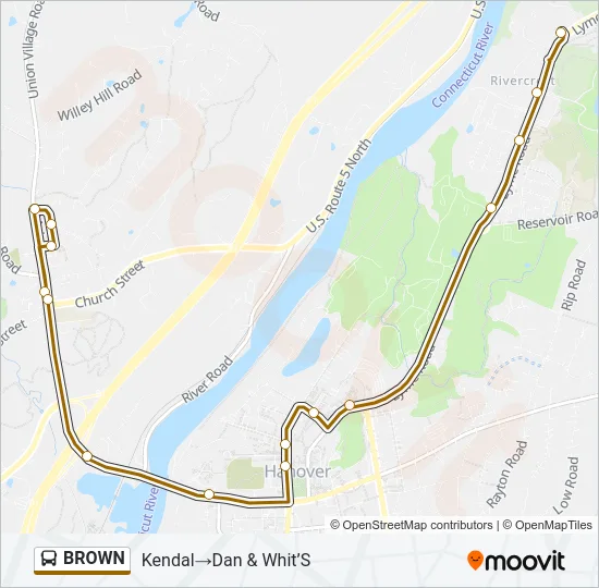BROWN Bus Line Map