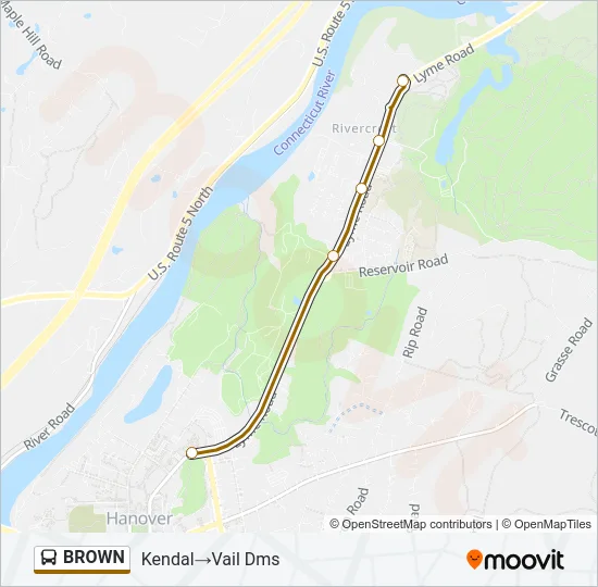 BROWN Bus Line Map