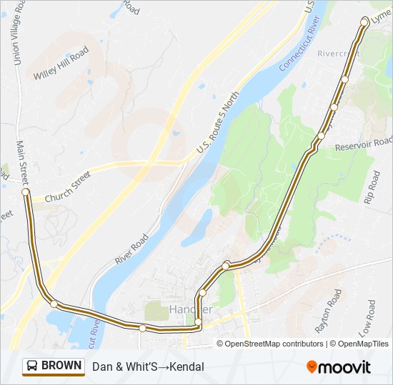 BROWN bus Line Map