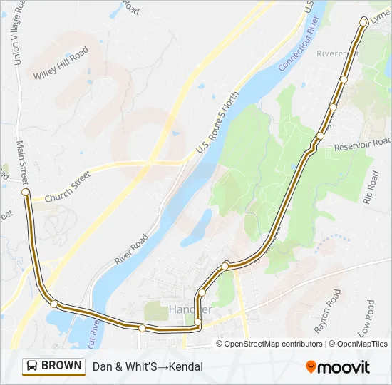 BROWN Bus Line Map