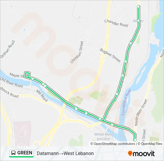 GREEN Bus Line Map