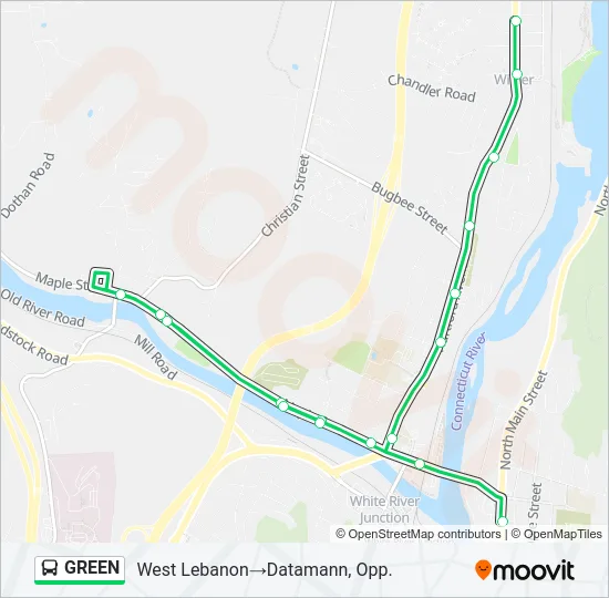 GREEN Bus Line Map