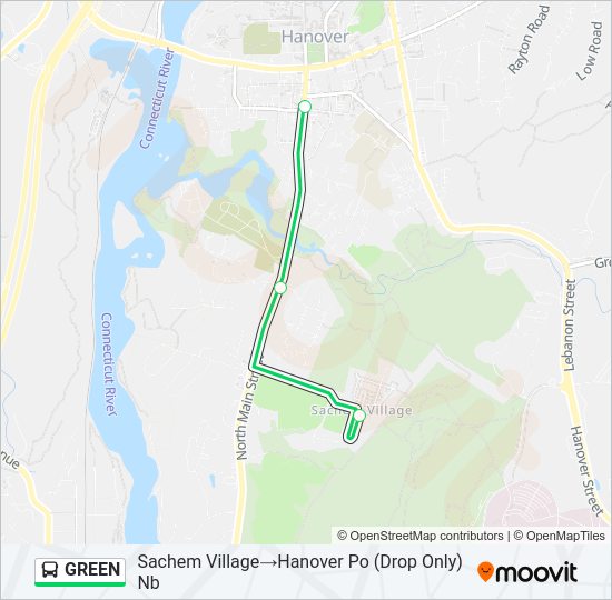 GREEN Bus Line Map