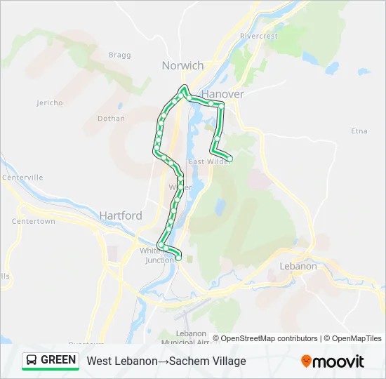 GREEN Bus Line Map