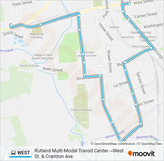 WEST Bus Line Map