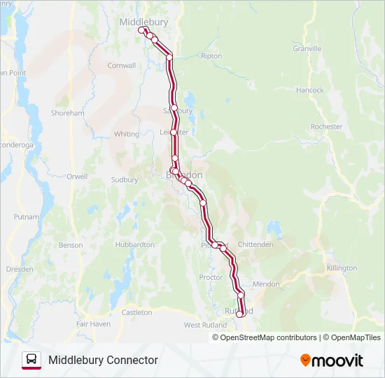 MIDDLEBURY CONNECTOR Bus Line Map