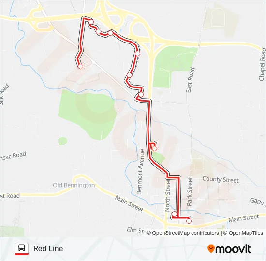 RED LINE Bus Line Map