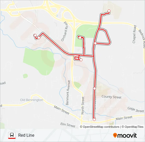 RED LINE Bus Line Map