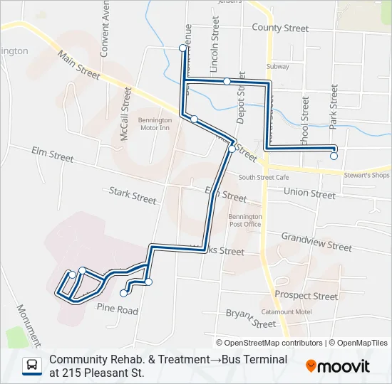 BLUE LINE Bus Line Map