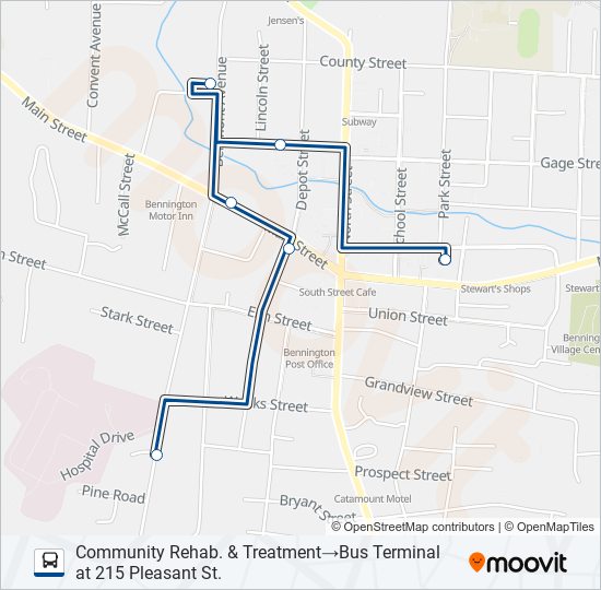 BLUE LINE bus Line Map