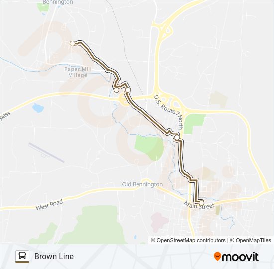 BROWN LINE Bus Line Map