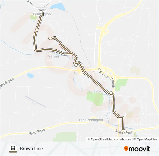 BROWN LINE Bus Line Map