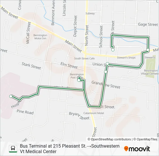 GREEN LINE Bus Line Map