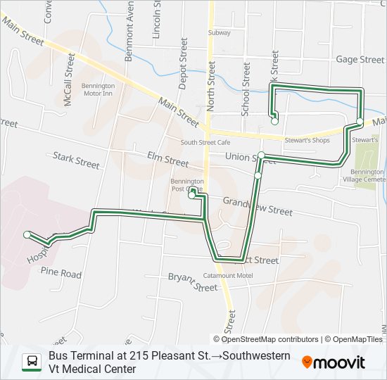 GREEN LINE bus Line Map