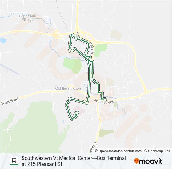 Mapa de GREEN LINE de autobús