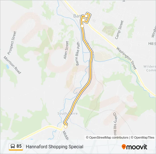 85 Bus Line Map