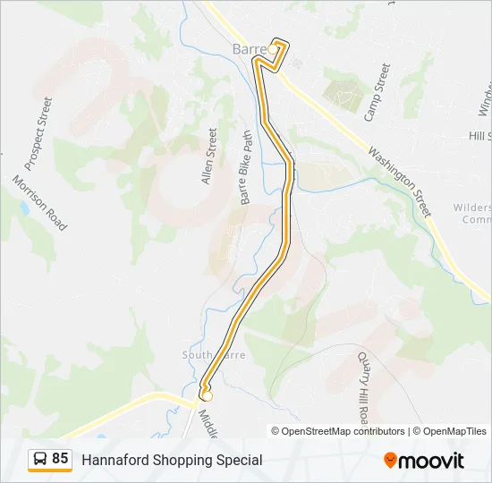 85 Bus Line Map