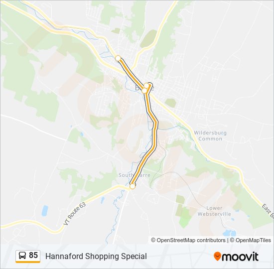 85 bus Line Map