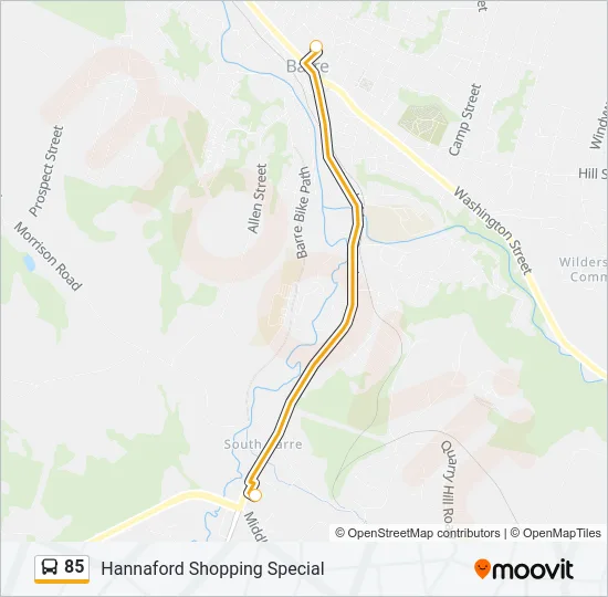 85 Bus Line Map