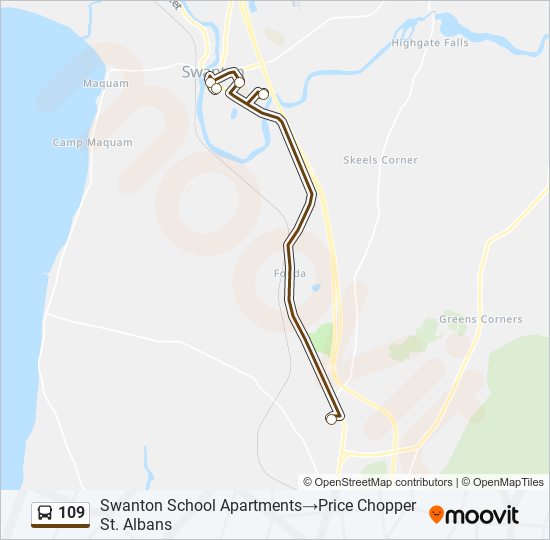 109 Bus Line Map