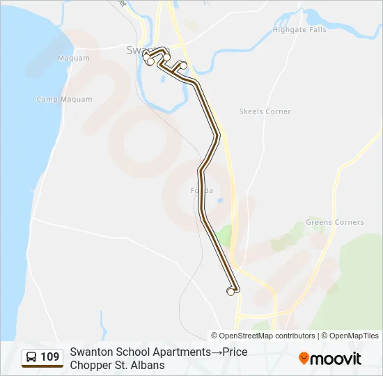 109 Bus Line Map