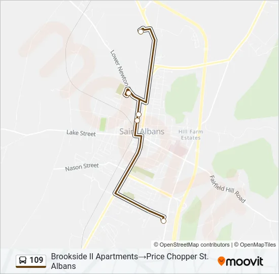109 Bus Line Map