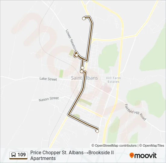 109 Bus Line Map