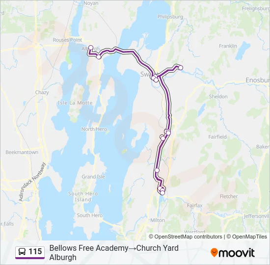 115 Bus Line Map