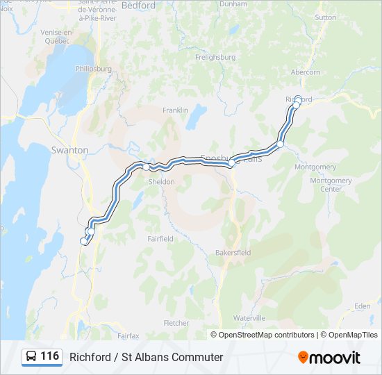 116 bus Line Map