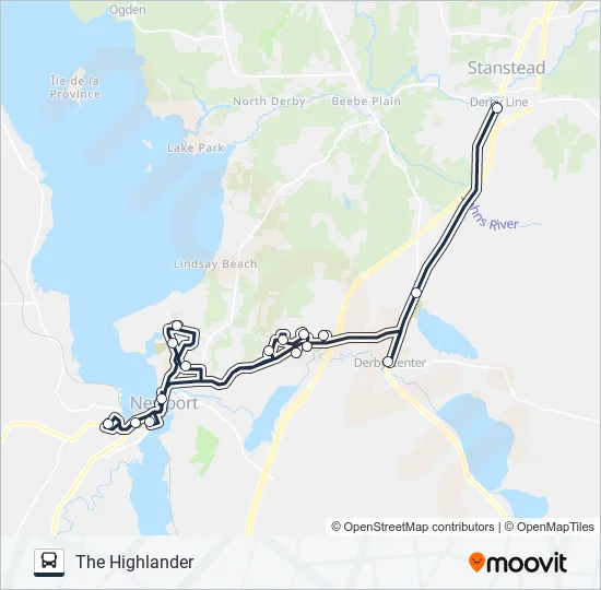 THE HIGHLANDER Bus Line Map