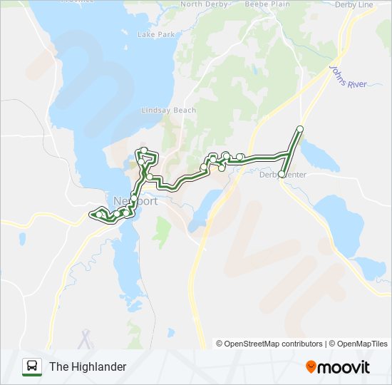 Mapa de THE HIGHLANDER de autobús