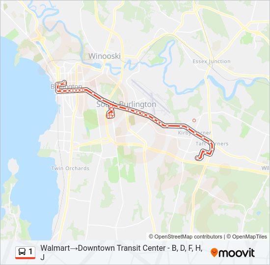 1 bus Line Map