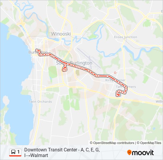 1 bus Line Map