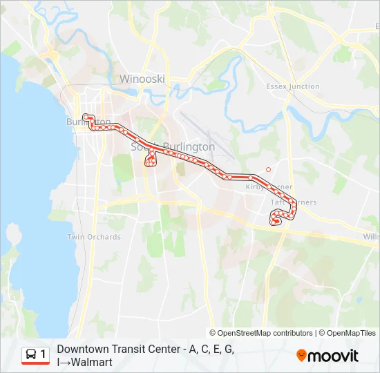 1 Bus Line Map